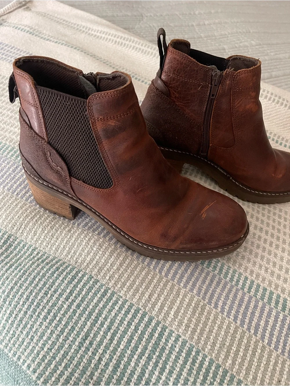 Women’s Brown Leather Ankle Bootie — Classic Western Style